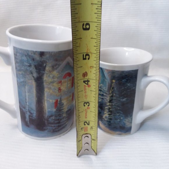 Mugs Coffee 2 Thomas Kinkade Christmas Blessings 2002 & 2011 Winter Holiday Cup - Picture 5 of 5